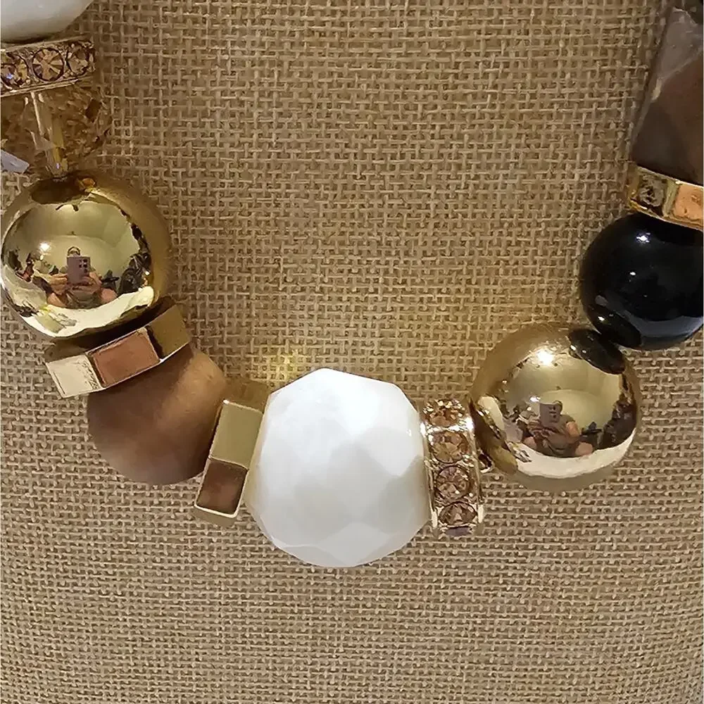 Kate Spade Chunky Beaded Neutral Statement Necklace‎